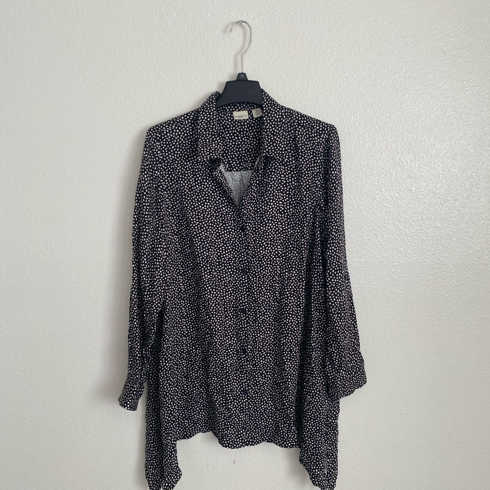 Westbound Gray Asymmetrical Button Down Shirt - image 1